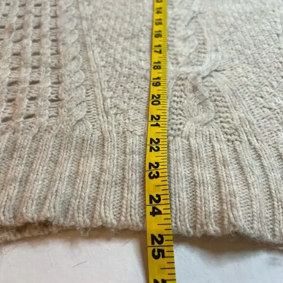 American Eagle Alpaca Wool Blend Sweater Women's Large Cozy Cable Knit Pullover - Picture 6 of 11